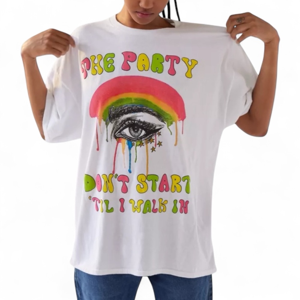 Kesha Colorful Graphic Eye Short Sleeve Tee Size S/M